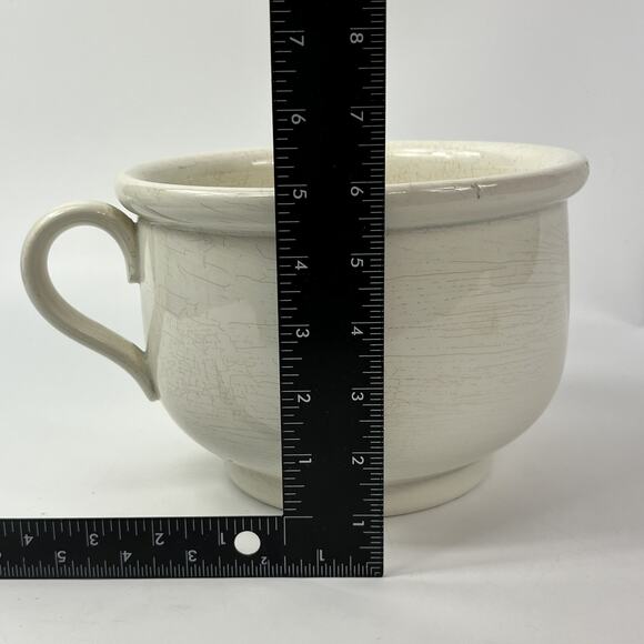 Vintage Boch Belgium Chamber Pot Ironstone Glazed Belgium Ware 6"x8" Pre-War Era - Picture 14 of 15